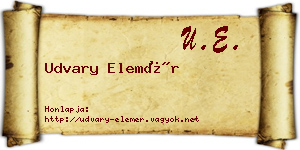 Udvary Elemér névjegykártya
