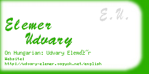 elemer udvary business card